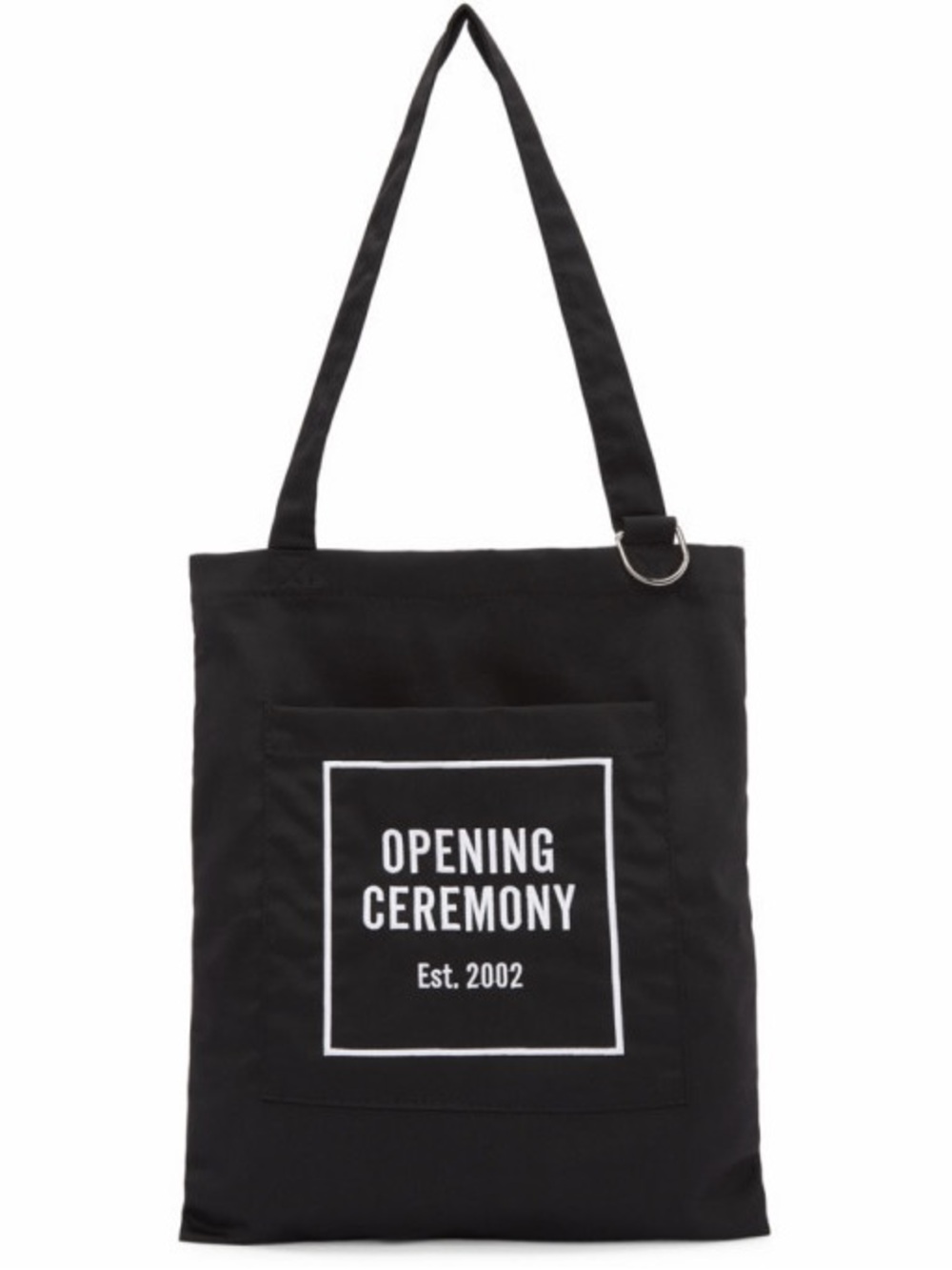 Opening Ceremony Black Tote with White Logo Patch